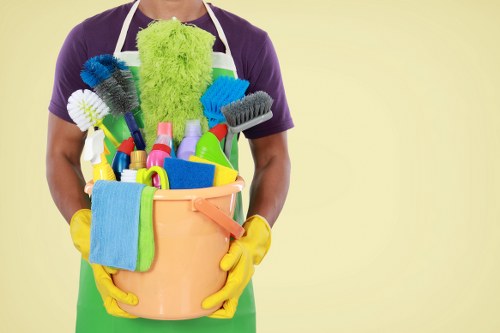 Professional cleaners maintaining a retail premises in Stjohnswood